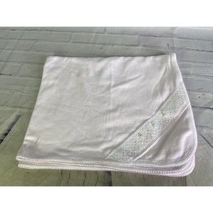 Magnolia Baby Pink White Striped Smocked Girl Blanket Lovey Flower Pima Cotton